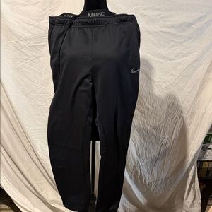 Nike Black Track Pants with Silver Swoosh